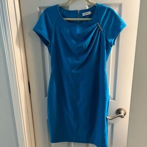 Calvin Klein Vibrant Blue Asymmetrical Dress